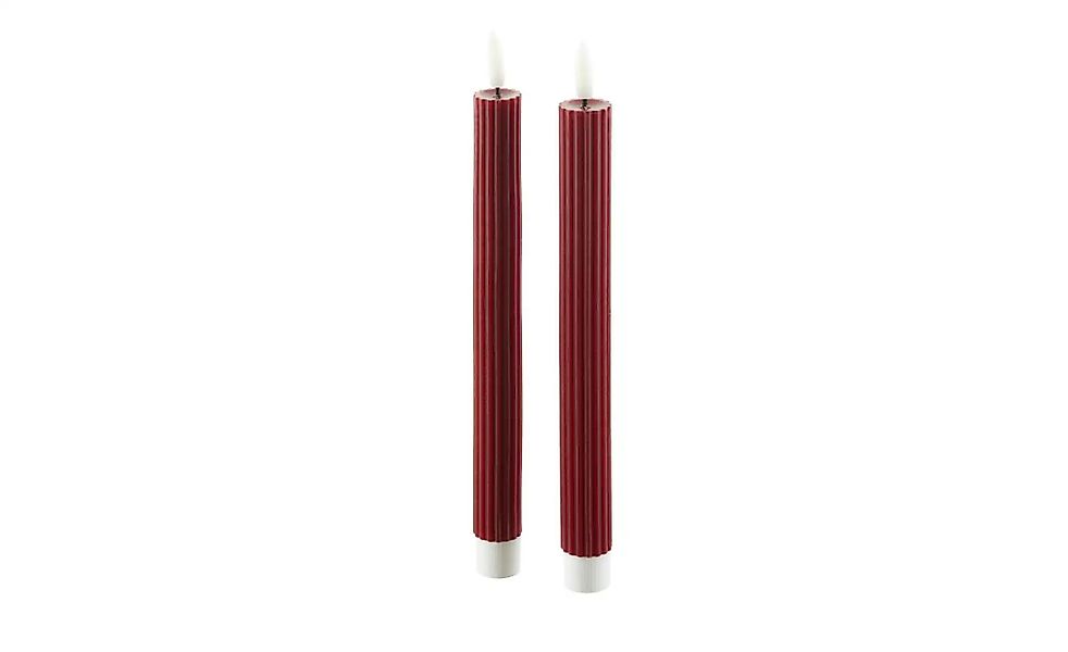 HOME STORY LED Stabkerze  2er Set   ¦ rot ¦ Paraffin,Kunststoff ¦ Maße (cm) günstig online kaufen