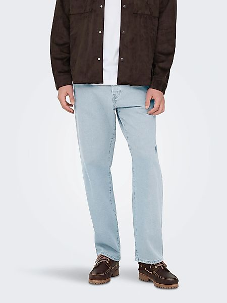 ONLY & SONS Regular-fit-Jeans "ONSEDGE STRAIGHT JAX BOX TAI DNM NOOS" günstig online kaufen