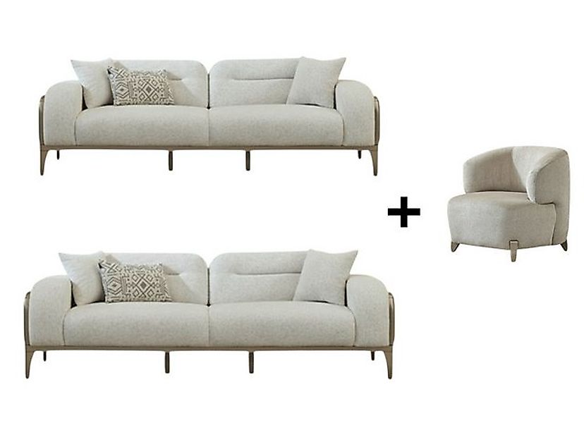 BENEDO MÖBEL Polstergarnitur Nora Sofa Set Handarbeit Massivholz Hochwertig günstig online kaufen