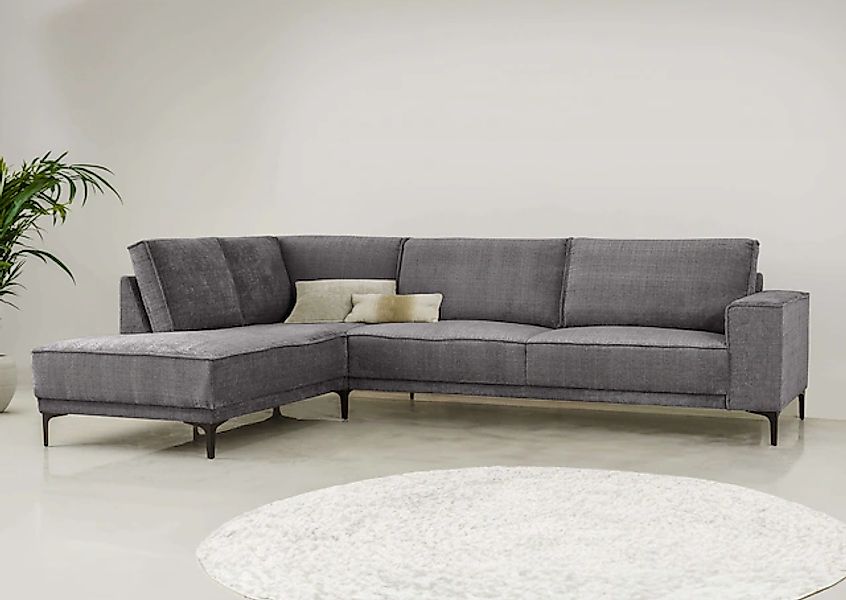 PLACES OF STYLE Ecksofa »Polsterecke Oland, Struktur, Flachgewebe, Luxus-Mi günstig online kaufen