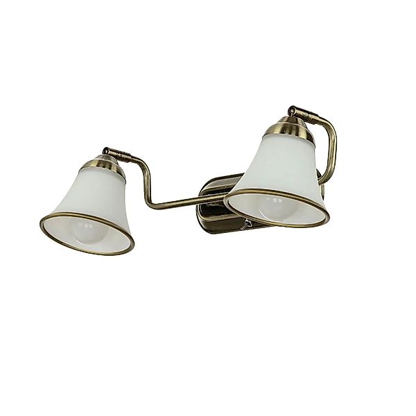 EASYLIGHT Wandleuchte 2-Flammig 42 cm Breit Schwenkbar E14 Metall Glas in B günstig online kaufen