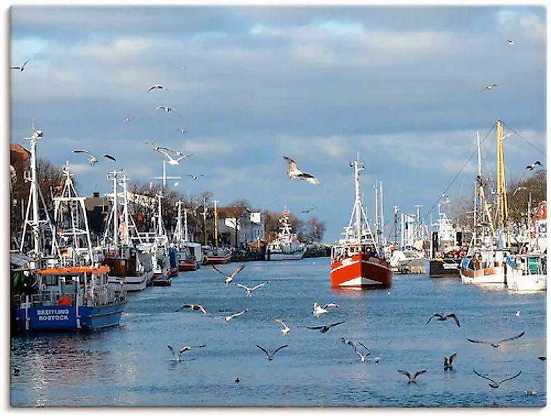 Artland Leinwandbild »Alter Strom in Warnemünde« Boote & Schiffe 1 Stk. tlg günstig online kaufen