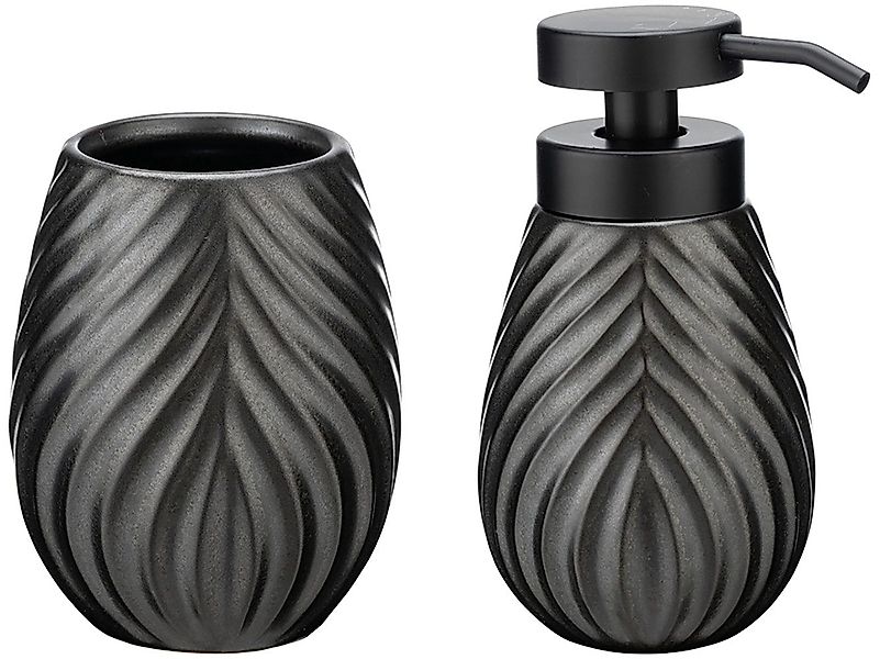 WENKO Badaccessoire-Set Modell Idro Anthrazit, 2 günstig online kaufen