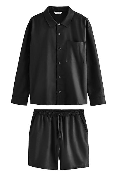 Next Pyjama Kurzer Schlafanzug aus Leinen-Baumwollmix günstig online kaufen