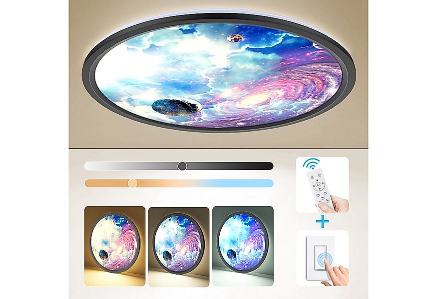 BRAIDOL Deckenleuchten Led Deckenlampe Ultra Dünn Rund Lampen Ø29cm, Dimmba günstig online kaufen