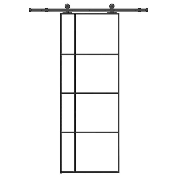 vidaXL Schiebetür mit Beschlag 76x205 cm ESG-Glas & Aluminium 3332909 günstig online kaufen