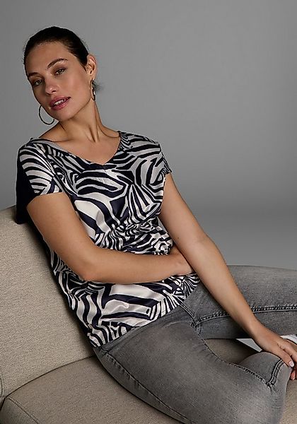 Laura Scott Shirtbluse in Shirt-Optik, vorne leichtglänzender Satin günstig online kaufen