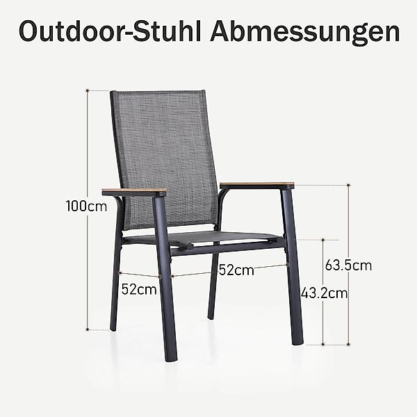 PHI VILLA Gartenstuhl (mit Textilene Stapelbare günstig online kaufen