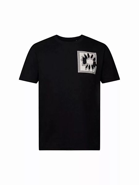 Esprit T-Shirt T-Shirt mit floralem Print und Logo (1-tlg) günstig online kaufen