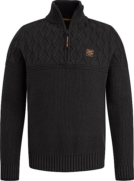 PME Legend Knitted Half Zip Pullover Schwarz - Größe XXL günstig online kaufen