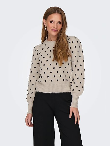 JDY Rundhalspullover "JDYSIGRID LIFE L/S ON PUFF PULL KNT NOOS", in gepunkt günstig online kaufen