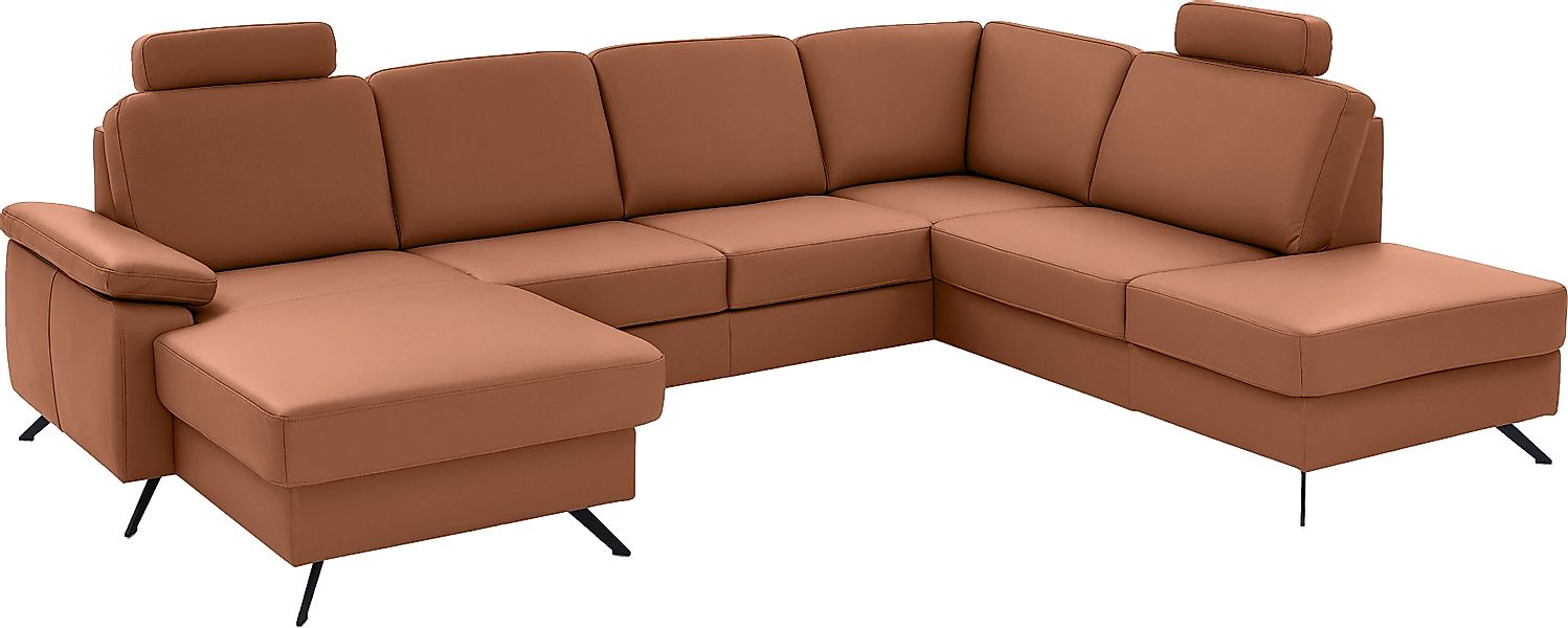 Die PlanBar Wohnlandschaft "PN-EM15047 U-Form, mit Kopfstützen", Echtleder, günstig online kaufen