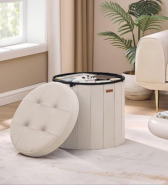 SONGMICS Sitzhocker, Fußhocker mit Stauraum, faltbarer Hocker mit abnehmbar günstig online kaufen