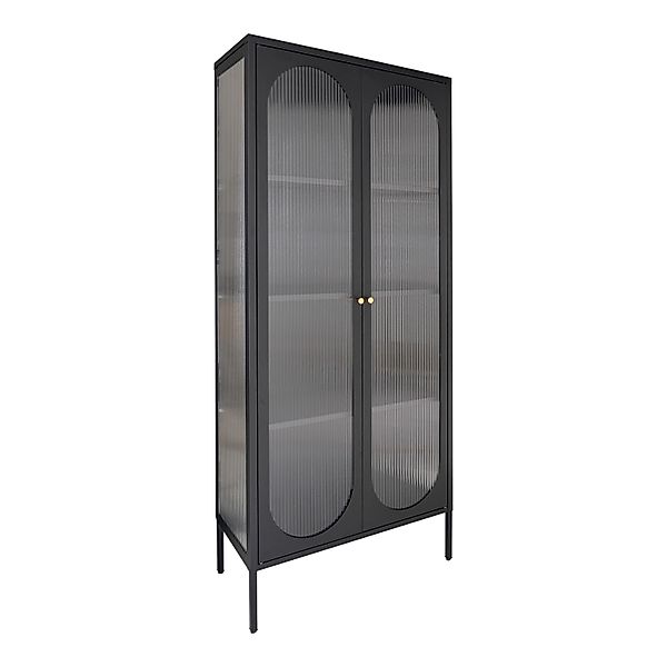 ebuy24 Adelaide Vitrinenschrank 2 Glastüren Schwarz günstig online kaufen