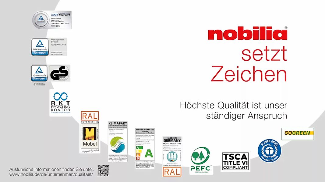 nobilia Küchenzeile ""Cascada basic"", vormontiert, Ausrichtung wählbar, Br günstig online kaufen