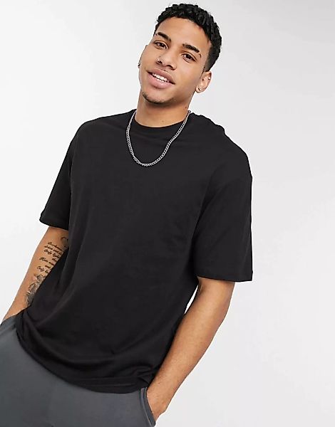 Jack & Jones – Core – Kastenförmiges T-Shirt in Schwarz günstig online kaufen