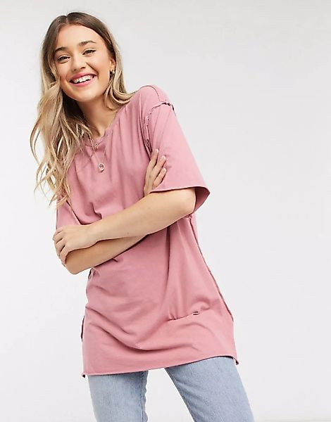 ASOS DESIGN – Super Oversized-T-Shirt mit sichtbaren Nähten in verwaschenem günstig online kaufen