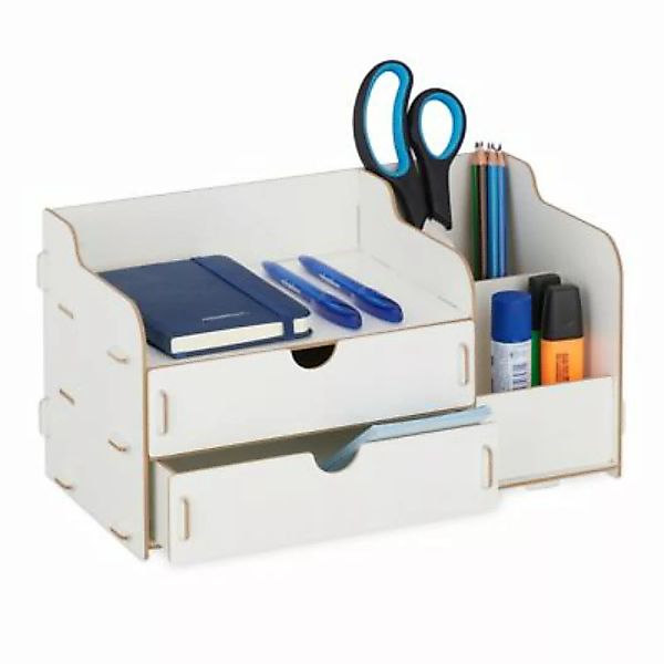 relaxdays Schreibtisch Organizer mit Schubladen weiß günstig online kaufen