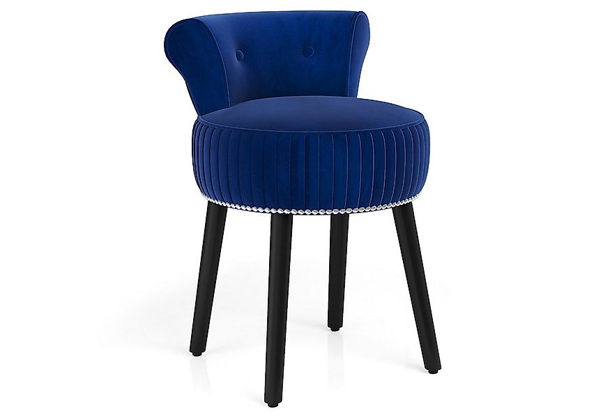 COSTWAY Sitzhocker, Samt Schminkhocker mit Lehne gepolstert Holz günstig online kaufen