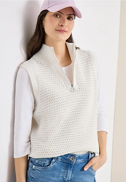 Pullunder im Crochet-Look mit Zipper günstig online kaufen