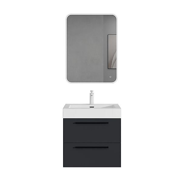 doporro Badezimmer-Set Badmöbel-Set Quadratto Waschbeckenunterschrank Wasch günstig online kaufen