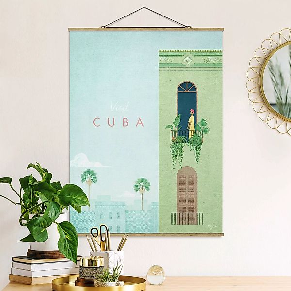 Stoffbild mit Posterleisten Reiseposter - Cuba günstig online kaufen
