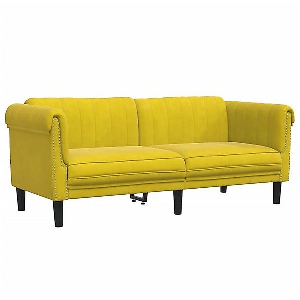 vidaXL Sofa, 2-Sitzer Gelb Samt günstig online kaufen