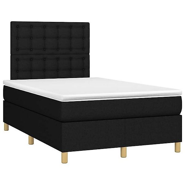 vidaXL Bett Boxspringbett mit Matratze & LED Schwarz 120x190 cm Stoff günstig online kaufen