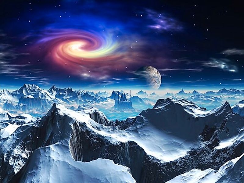 Papermoon Fototapete »PLANETEN-FUTURISTISCH WELTRAUM MOON GALAXIE UNIVERSUM günstig online kaufen