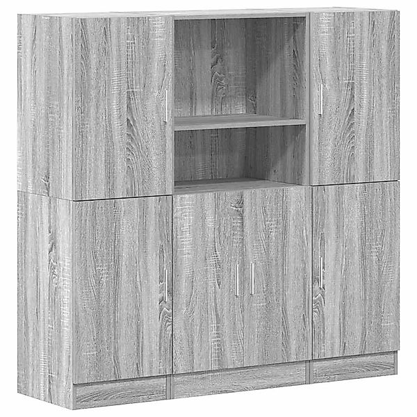 vidaXL Regal 3-tlg. Küchenschrank-Set Grau Sonoma günstig online kaufen