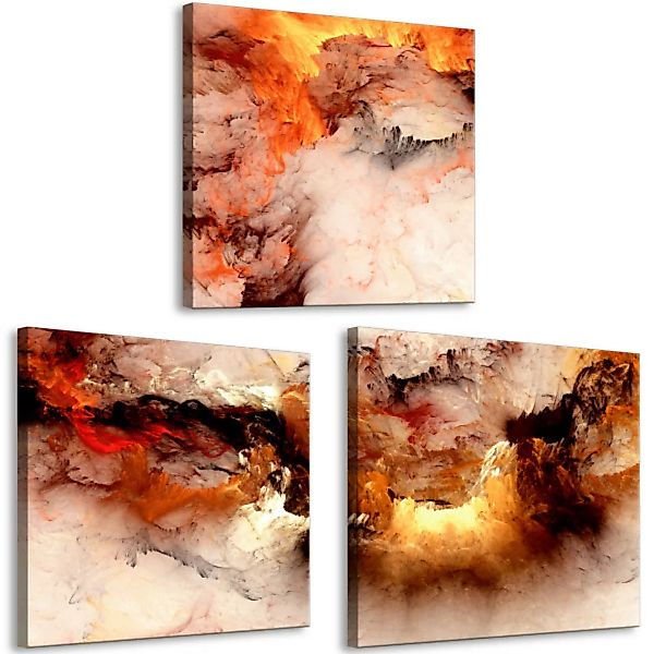Leinwandbild Volcanic Abstraction (3 Parts) Square XXL günstig online kaufen