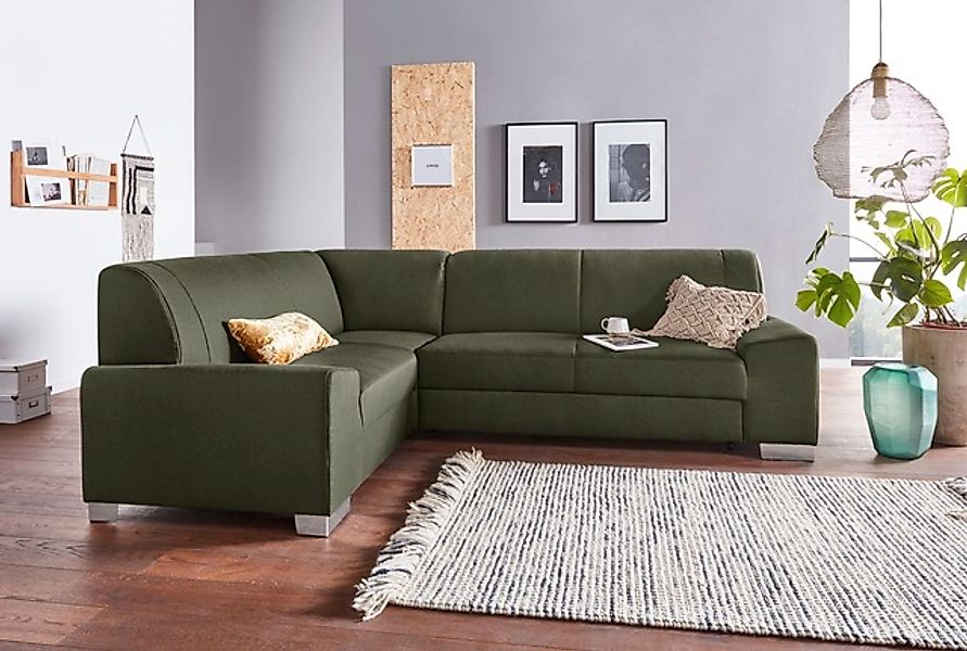 DOMO collection Ecksofa »Anzio in kubischer Formensprache, flache Armlehnen günstig online kaufen
