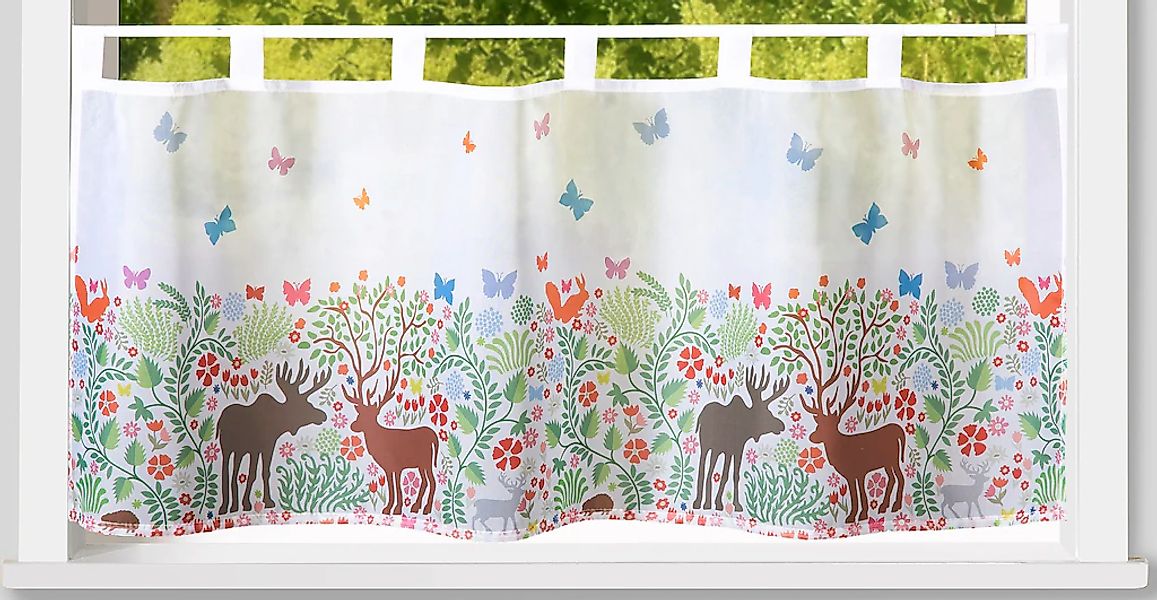Weckbrodt "Leo" Schlaufen 1 tlg. Bistro, Voile, bedruckt, Winter, HxB 45x12 günstig online kaufen