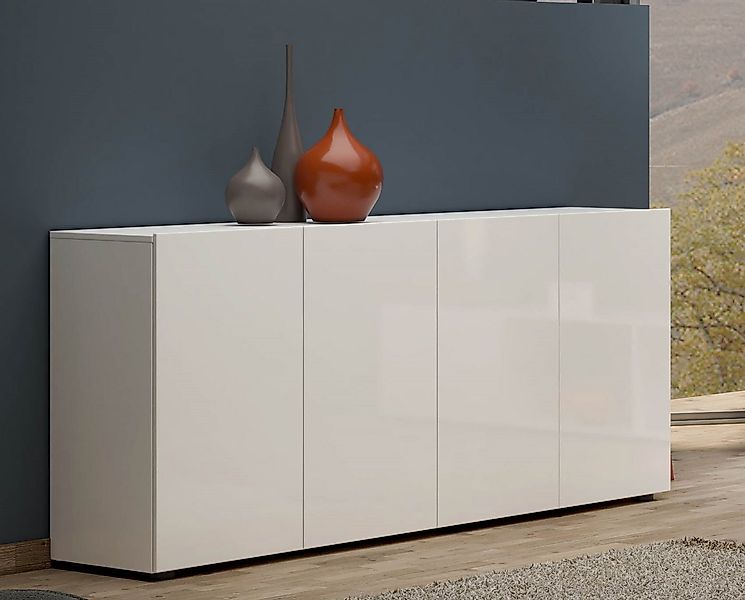 freiraum Sideboard Mister, in weiss, Lack Hochglanz - 180x80x38cm (BxHxT) günstig online kaufen