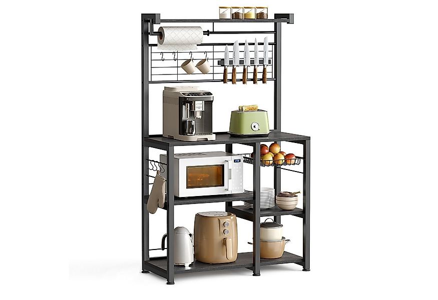 VASAGLE Standregal, Küchenregal, mit Magnetleiste für Messer, Drahtkorb, Ro günstig online kaufen