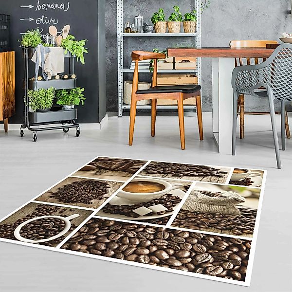 Vinyl-Teppich Kaffee Collage günstig online kaufen
