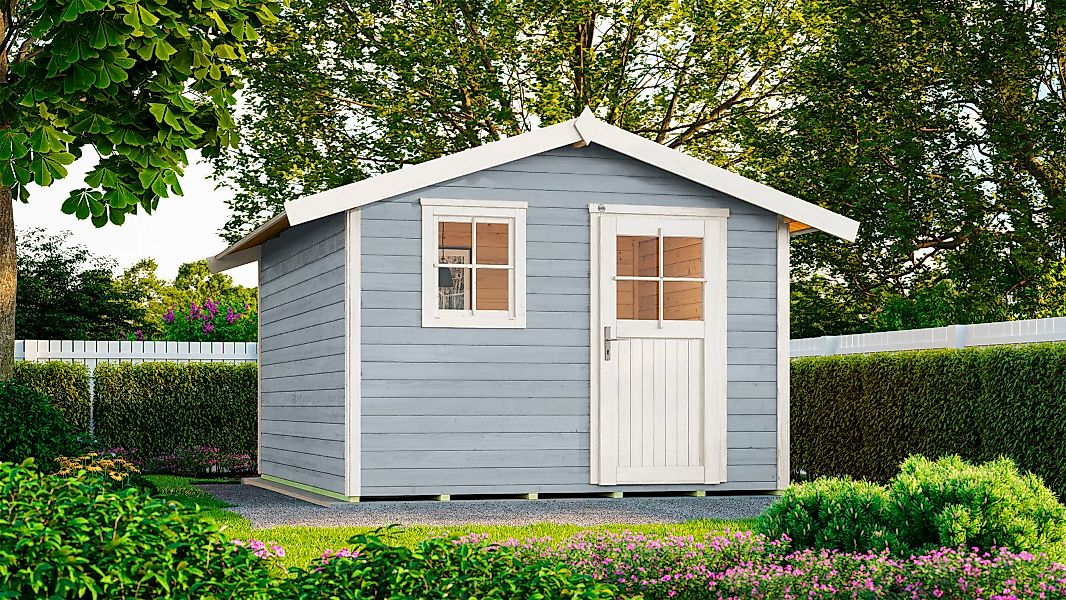 Gartenhaus 123 Gr.5 Satteldach Grau 28 mm günstig online kaufen