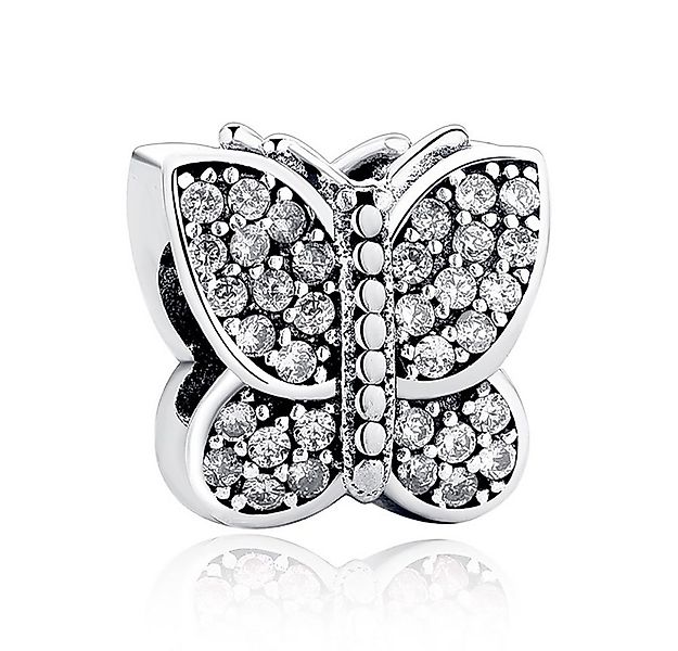 PANDACHARMS Bead Funkelnder weißer Schmetterling für Charm Armband, Silber, günstig online kaufen