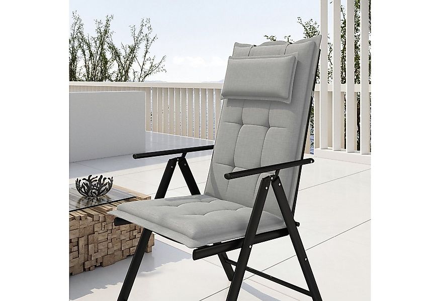 sunnypillow Hochlehnerauflage Gartenstuhlauflagen mit abnehmbarem Kopfpolst günstig online kaufen