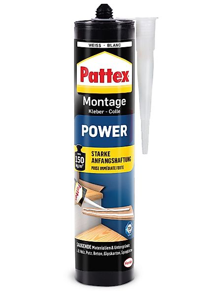 Pattex Baukleber Montagekleber Power Kartusche starke Anfangshaftung 370 g günstig online kaufen