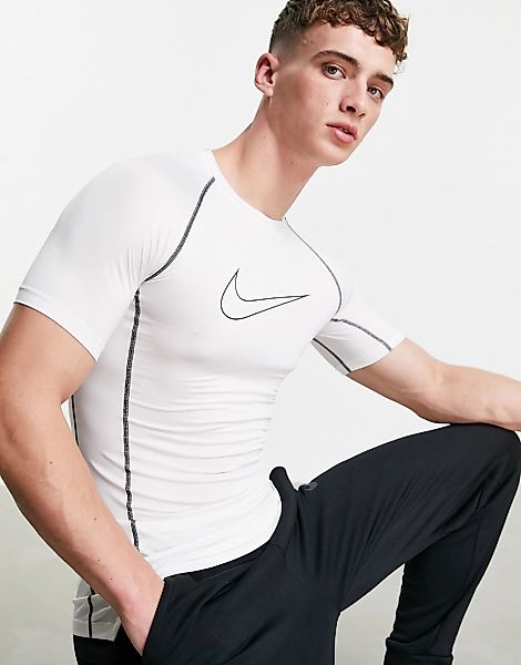 Nike – Pro Training – Weißes Baselayer-T-Shirt günstig online kaufen