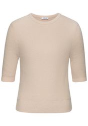 LASCANA Kurzarmpullover, flauschiger Strickpullover, figurnaher Schnitt günstig online kaufen