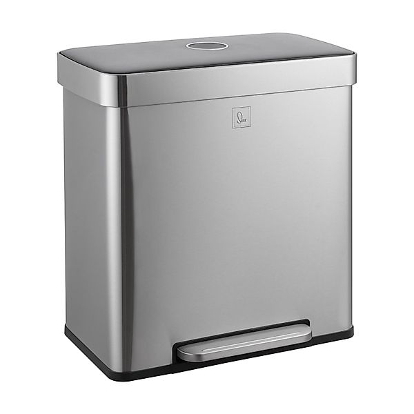 Svita LT2X30 Mülleimer 60l Treteimer 2 Fächer Mit Deckel Silber günstig online kaufen