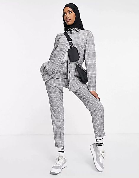 ASOS DESIGN – Premium-Anzughose in schwarz-weiß kariert-Mehrfarbig günstig online kaufen