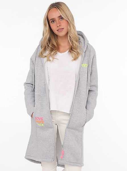 Zwillingsherz Kapuzensweatjacke mit Kapuze, Rückenprint und günstig online kaufen