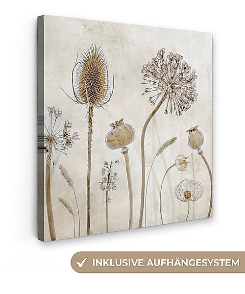 OneMillionCanvasses® Leinwandbild Blumen - Aquarell - Stilleben - Braun - V günstig online kaufen