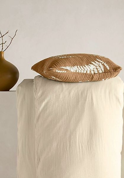 hessnatur Musselin Kissenhülle KASVI aus Bio-Baumwolle - beige - Größe 50x5 günstig online kaufen