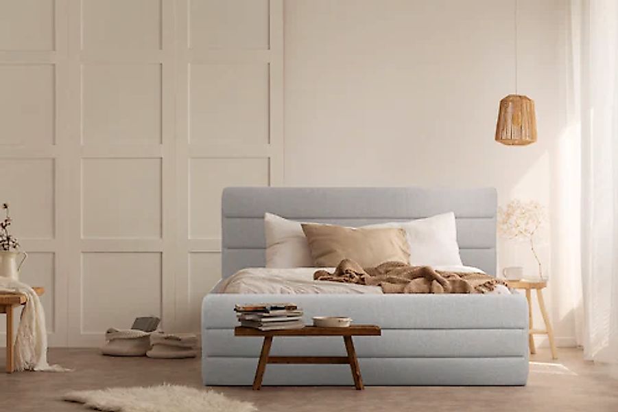 OTTO products Polsterbett "Merrit" Quernaht im Kopf- und Fußteil, in 5 Brei günstig online kaufen