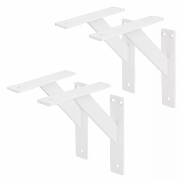 ML-Design 4 Stück Regalhalterung 180 x 180 mm Weiß Aluminium Schwebende günstig online kaufen