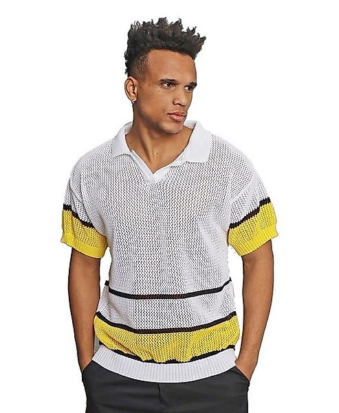 Denim House T-Shirt Sommer Herren Polo Netzshirt in OVERSIZE Weiß S günstig online kaufen